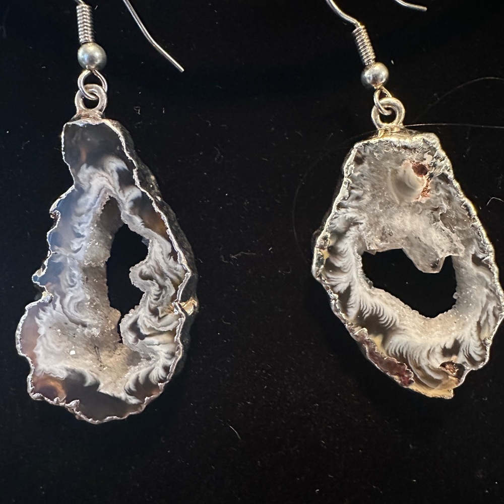 Gold  Geode Drop Earrings
